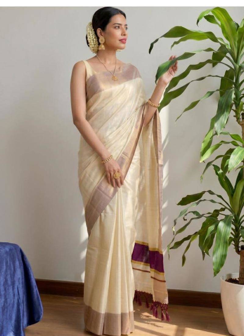 Zari tissue designer kasavu saree