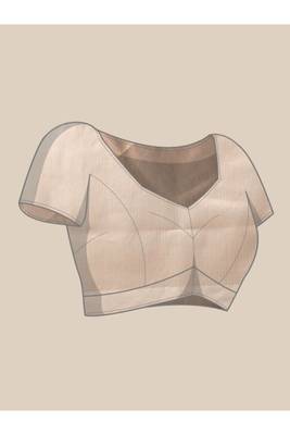 off white silk blend fusion kasavu saree with zari work 2