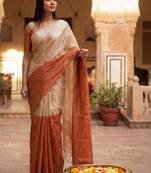 Woven design tissue handloom kasavu saree