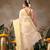 Woven design zari silk blend fusion kasavu saree