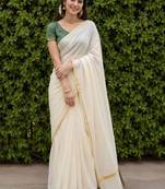 Pure cotton kasavu saree