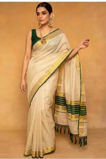 Tissue kasavu saree