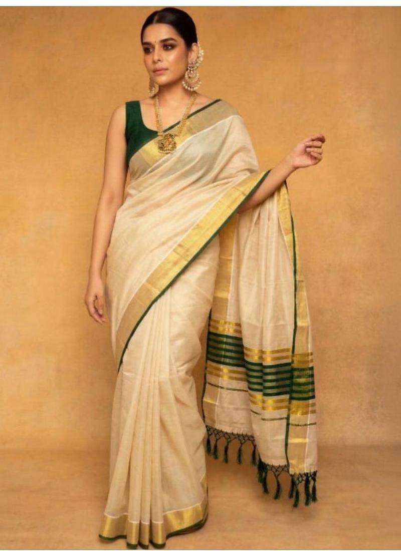 Tissue kasavu saree
