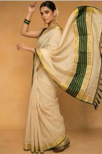 Tissue kasavu saree
