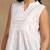 Women white pure cotton floral embroidered hip length collared neck sleeveless lucknowi chikankari short kurta