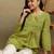 Women white pure cotton floral embroidered  chikankari short kurti with tie-up waist