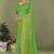 Light green faux georgette saree with zari and thread work with tassels