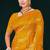 Mustard yellow faux georgette saree with zari and thread work with tassels