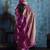 Magenta satin handloom weaving  saree