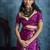 Magenta satin handloom weaving  saree
