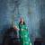 Sea green satin handloom weaving saree