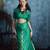 Sea green satin handloom weaving saree