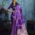 Purple satin handloom weaving saree