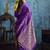 Purple satin handloom weaving saree