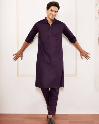 Classic cotton purple kurta pajama for men 1