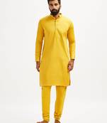 Classic cotton yellow kurta pajama for men