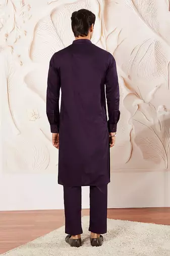 Classic cotton purple kurta pajama for men