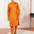 Classic cotton sunset orange color kurta pajama for men