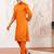 Classic cotton sunset orange color kurta pajama for men