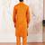 Classic cotton sunset orange color kurta pajama for men