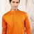 Classic cotton sunset orange color kurta pajama for men