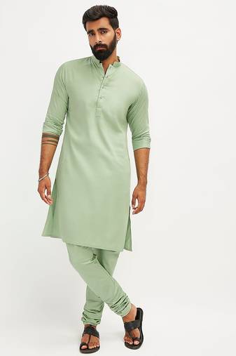 Classic cotton green kurta pajama for men