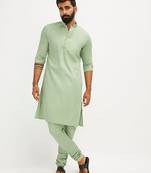 Classic cotton green kurta pajama for men