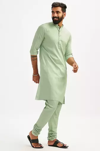Classic cotton green kurta pajama for men