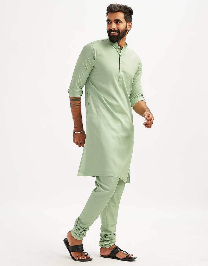 Classic cotton green kurta pajama for men