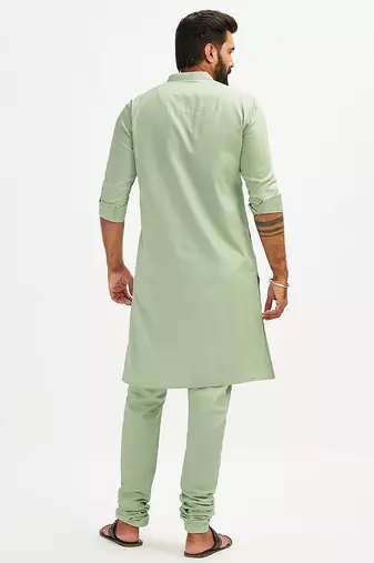 Classic cotton green kurta pajama for men