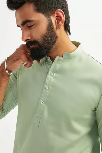 Classic cotton green kurta pajama for men
