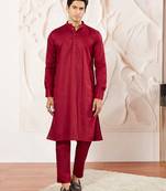 Classic cotton red kurta pajama for men