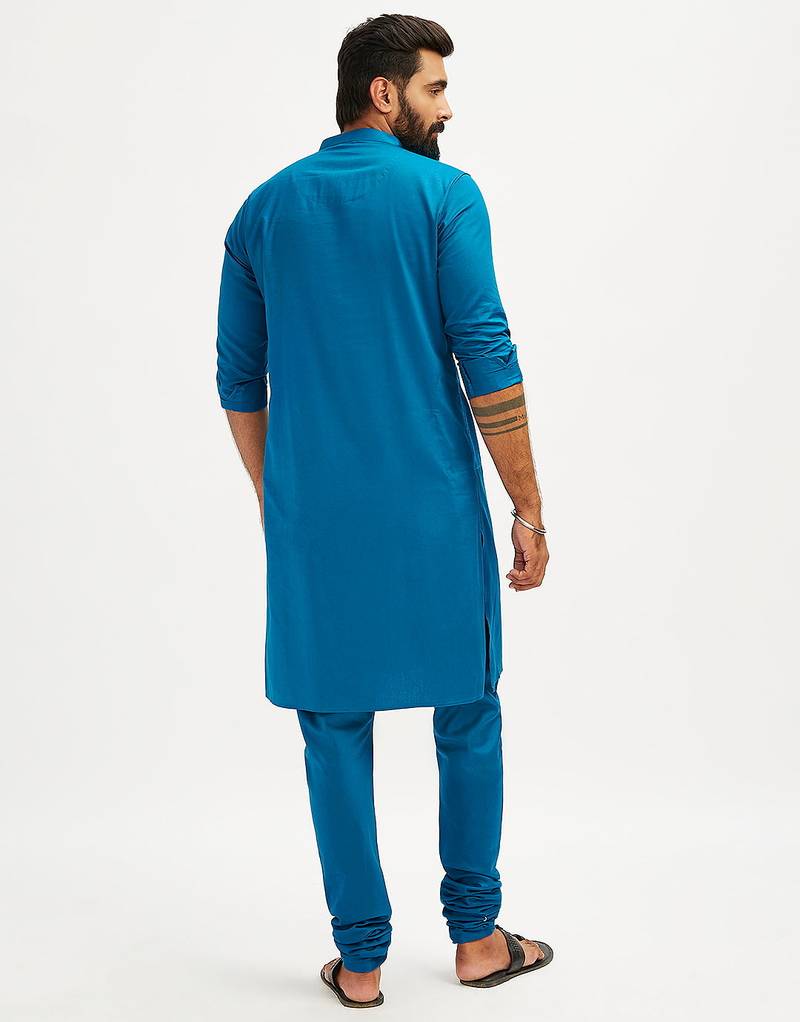 Classic cotton royal blue kurta pajama for men