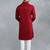 Classic style red pathani kurta with cream pants