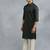 Classic style dark green pathani kurta with cream pants