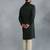 Classic style dark green pathani kurta with cream pants