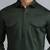 Classic style dark green pathani kurta with cream pants