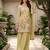 Lime yellow designer chinon palazzo suit set