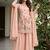 Pink designer chinon palazzo suit set
