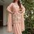 Pink designer chinon palazzo suit set