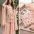 Pink designer chinon palazzo suit set