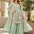 Green designer chinon palazzo suit set