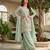 Green designer chinon palazzo suit set