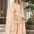 Peach designer chinon palazzo suit set
