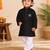 Boys black pure cotton father's day kurta pyjama set