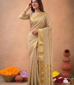 New Designer Premium Tissue Women's Saree With Blouse Set