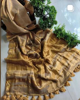 New Designer Premium Tissue Women's Saree With Blouse Set 4