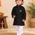Boys black pure cotton father's day kurta pyjama set