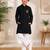Boys black pure cotton father's day kurta pyjama set