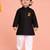 Boys black pure cotton onam special kurta pyjama set